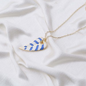 Trendy Enamel Leaf Design Summer Shape <b>Charm</b> Necklace Pendant Turkish Handmade Wholesale 925 Sterling <b>Silver</b> Jewelry - Product Image 2