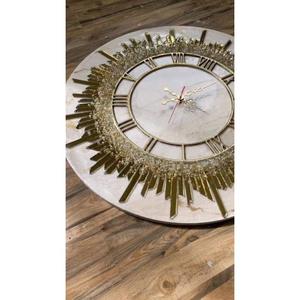 Reloj de pared de resina de tono tierra con texturas de medios mixtos y diseño inspirado en la naturaleza a muy buen precio - Product Image 5