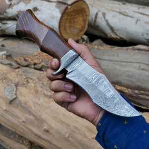 Handmade Damascus <b>Steel</b> Hunting Knife Wood Handle for Outdoor Survival Camping Fishing Hunting Knives Damascus <b>Steel</b> Blade - Product Image 1