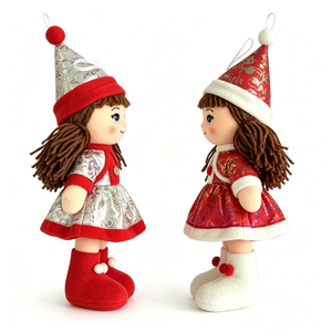 customized Festive Holiday Fabric Plush <b>Doll</b> Pair,Christmas Elf Cloth Rag <b>Doll</b> Set,Xmas Ornament Textile <b>Dolls</b> - Product Image 2