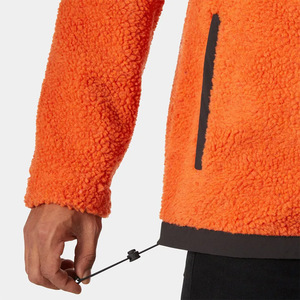 OEM personalizado cremallera polar chaqueta de invierno cálido más tamaño bordado Shearling polar Sherpa chaqueta para hombre - Product Image 3