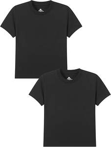 T-shirts à manches courtes pour enfants en coton 100% Family Feeling, respirants et à séchage rapide, style décontracté, motif uni, approvisionnement ODM - Product Image 2