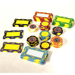 ชิปโป๊กเกอร์ดินเผา14gm คุณภาพระดับคาสิโนพร้อมโลโก้ที่กำหนดเองชิปใช้เพื่อความบันเทิง10g น้ำหนักเบาและถาด - Product Image 1