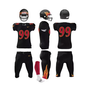 Ensemble d'uniformes de football américain pour hommes de grande taille de haute qualité vêtements de football respirants à séchage rapide et à impression personnalisée - Product Image 6