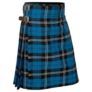 Ceinture en cuir à boucle à motif tartan bleu Ramsay, vêtements écossais pour hommes, matériau durable en acrylique et laine, 2026 - Product Image 2