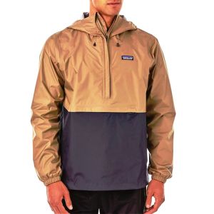 Anorak coupe-vent pull à demi-fermeture éclair personnalisé OEM pour hommes veste Streetwear de couleur unie avec poches en toile pour le printemps - Product Image 2