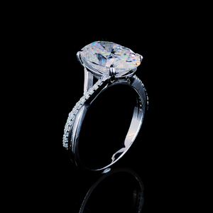 Elegante anillo de diamante ovalado cultivado en laboratorio, banda de oro amarillo macizo de 14k con pulido brillante, anillo de compromiso de 1 quilate, joyería fina para mujer - Product Image 5