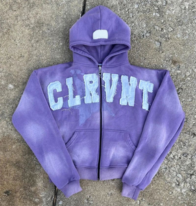 Ventes en gros de marques de mode, patchwork personnalisé avec lettres, sweat-shirts pour hommes en coton 100% avec fermeture éclair, automne - Product Image 2