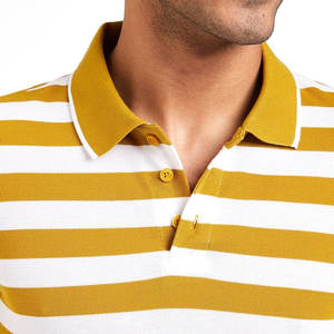 OEM Hombres para Polo Camisetas 100% Algodón Impresión personalizada Diseño a rayas con su propio logotipo Patrón sólido - Product Image 4