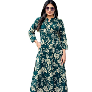 Kurti de Rayón con Estampado Elegante y Bolsillo con Pantalón (Catálogo de 6 Piezas) - Product Image 1