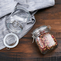 Pot en verre de 100 ml pour boissons gazeuses avec bouchon à bascule et décoration personnalisée