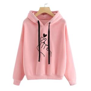 New Arrival Of Women's 100% Cotton Long Sleeve Round Neck Shoulder Slope Printed Comfortable Pullover Hoodie From Bangladesh - Product Image 4