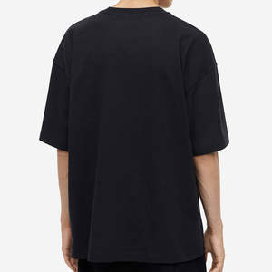 T-shirt à épaules tombantes de qualité supérieure pour hommes 2024 coupe surdimensionnée ourlet incurvé personnalisé % 100 coton chemises Streetwear décontractées unisexe - Product Image 3