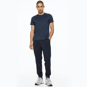 100% algodón azul marino hombres Casual Jogging pantalones diseño básico más cómodo-disponible en venta al por mayor - Product Image 3