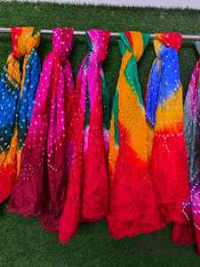 Bandhani <b>Dupatta</b> Colorful <b>Scarf</b> for Women Ethnic <b>Scarves</b> and Shawls Silk Tie Dye Dupattas Traditional Indian Wear Accessories - Product Image 6