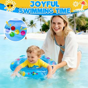 Bestseller 25.6 Inch Extra Wide Baby Float Anti Flip Safety Infant Swim Trainer 6 to 36 Months <b>Inflatable</b> Float Kids Summer Toy - Product Image 3