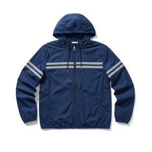 Veste coupe-vent fine à capuche haute performance avec logo frontal pour l'entraînement et la course en extérieur - Product Image 1