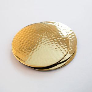 Nouveauté : Ensemble de 4 sous-verres en métal de couleur dorée au design simple, avec taille et couleur personnalisées à prix de gros - Product Image 2