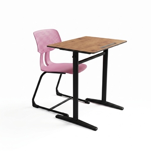 Escritorio Escolar Moderno ARSU con Superficie de Madera y Silla Colorida para Uso en el Aula - Product Image 1
