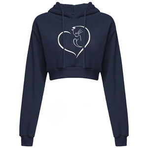 High Quality Cotton French Terry Plain <b>Sweatshirt</b> Crop Top Custom Women <b>Hoodies</b> for Young <b>Girls</b> - Product Image 6