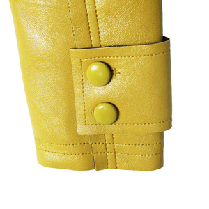 แจ็กเก็ตหนังแกะแบบยาวของผู้หญิงเสื้อแจ็กเก็ตหนังแกะระบายอากาศได้ดีสำหรับร้านค้าปลีกแฟชั่นสไตล์สตรีทแวร์ - Product Image 4