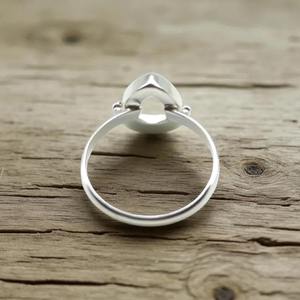 Bague en argent sterling 925 de haute qualité 2025, bague statement avec cabochon en forme de poire, sertie de bézel, de 6x4 mm à 14x21 mm, fournitures de bijouterie DIY - Product Image 3