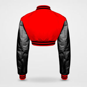 แจ็คเก็ตวาร์ซิตี้ครอปแฟชั่นใหม่สำหรับผู้หญิง ทรงปกติ แจ็คเก็ตวาร์ซิตี้ครอปแบบสั่งทำสำหรับผู้หญิง แจ็คเก็ตวาร์ซิตี้ระบายอากาศได้ดี MOQ ต่ำ รับผลิตแบบ OEM - Product Image 5