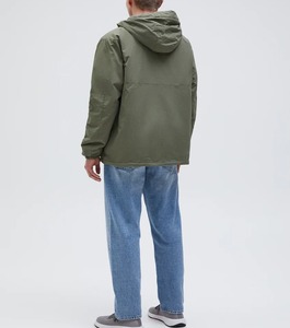 New Design Half Zip Windbreaker <b>Jacket</b> OEM Wholesale Breathable Polyester Vintage Hood Print Waterproof men's <b>jackets</b> - Product Image 3