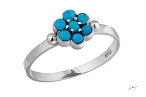 Bague unisexe en argent sterling plaqué or avec pierre turquoise sertie en bézel, forme vintage de 10 mm, certifiée IGI, vente en gros - Product Image 2