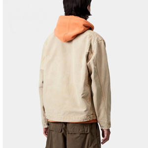 Chaquetas para hombre, nuevas chaquetas hechas a medida para hombre, Otoño e Invierno, Color sólido, para exteriores, 12oz, ropa de trabajo de lona, chaqueta informal de moda - Product Image 4