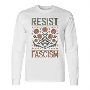 T-Shirt a Maniche Lunghe 'Resist al Fascismo' Unisex, Girocollo con Stampa Serigrafica per Adulti, Attività Promozionali - Product Image 2