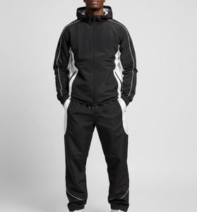 Survêtement léger personnalisé pour homme, coupe-vent, vêtements de sport amples, fermeture éclair, nylon, survêtement pour homme - Product Image 2