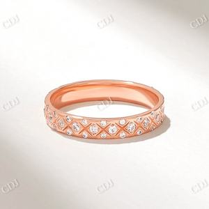 Bague de mariage de créateur de diamants de laboratoire de luxe bague d'anniversaire en or massif dernières conceptions de bijoux personnalisés bandes d'anniversaire - Product Image 5