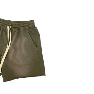 Short en maille épaisse 100% coton pour hommes personnalisé, style vintage vieilli délavé à l'acide, streetwear, jogging, look délavé au soleil - Product Image 5