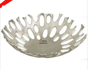 2025 último aspecto, cuenco para servir frutas de aluminio y metal con acabado plateado para restaurante y bar de hotel - Product Image 1