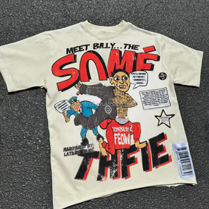 T-shirt graphique d'impression Dtg personnalisé lourd hommes 250 Gsm surdimensionné Boxy Fit Streetwear t-shirt pour hommes - Product Image 3