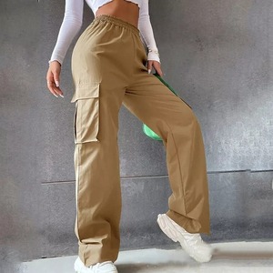 OEM Pantalon évasé à jambes larges pour femmes à forte demande Nouveau pantalon décontracté de combat cargo extensible et respirant - Product Image 5