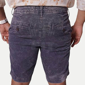 Logo personnalisé Short délavé à l'acide de haute qualité 100% coton Streetwear mode décontractée avec fermeture à la taille élastique motif solide - Product Image 3