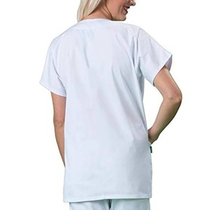 Hauts pour femmes col en V pour femmes uniforme d'allaitement été à manches courtes chemisier d'allaitement T-Shirt grande taille uniforme d'infirmière M-3XL avec poche - Product Image 4