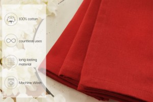 ผ้าเช็ดปากผ้าฝ้าย100% 18X18ผ้าลินินเนื้อนุ่มทนทานต่อการซักได้สำหรับบ้านไร่สีแดงผ้าปูโต๊ะที่ทันสมัยสำหรับใช้ในชีวิตประจำวันสำหรับมื้อค่ำในฤดูใบไม้ผลิฤดูร้อน - Product Image 5