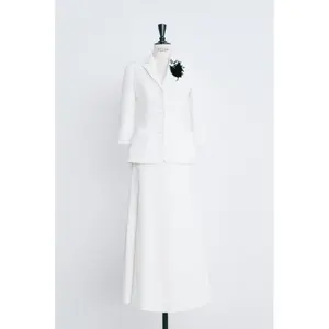 Best Choice White Women's Skirts Blazer Set For Office Ladies HANI LONG SKIRT Good Quality Fabric Custom Labels And Tags Vietnam