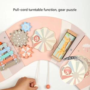 Pink Caterpillar Hands-on und Brain-stimulierende <span class=keywords><strong>Montessori</strong></span> Holz spielzeug Wand paneele Gameplay Diversity Busy Board Toy - Product Image 4