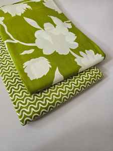 Ensemble de tissu denim tissé non cousu, haut et bas |   Coton imprimé de Jaipur |   60x60 Coton |   1 lot 5m Haut 5m Bas |   Costume pour filles - Product Image 4