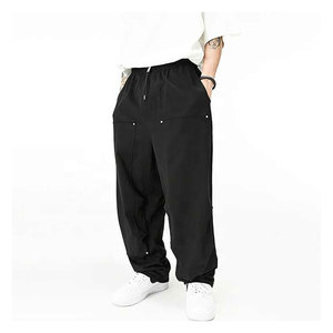 Personalizado OEM recto suelto acampanado holgado pantalones de los hombres de algodón francés Terry pierna ancha cómodos deportes Joggers pantalones apilados - Product Image 4