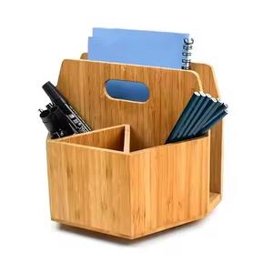 Último soporte de caja de bolígrafo de madera para la escuela Soporte de lápiz de madera de forma única para oficina y mesa escolar decorativa - Product Image 6