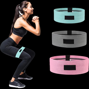 Prix de gros 3 niveaux d'entraînement Fitness Gym Exercice Hip Booty Tissu Bandes de résistance Ensemble pour jambes et fesses Bandes d'exercice - Product Image 4