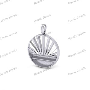 925 Bạc Đại Dương Mặt Trời Mọc Vòng Tròn Mặt dây chuyền 25mm lưu niệm sữa mẹ tro trang sức thiết lập tùy chỉnh đồ trang sức tưởng niệm giá thấp - Product Image 3