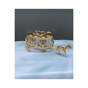 Étagère à épices en porcelaine japonaise Rose Horse, 6 pièces, avec accents en laiton doré, capacité de 100 ml, contenants de stockage alimentaires - Product Image 1