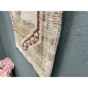 Turkish Small Rug 1.4x3.1 ft, Vintage <b>Brown</b> Ombr <b>Wool</b> Rug - Product Image 2