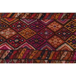 Vintage 2.8x11.6 ft Rug, <b>Runner</b> Turkish Rug, <b>Red</b> Orange Floral Rug - Product Image 5